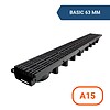 Дренажен канал с PP решетка A15, 1000x131x63mm, MAX-DRAIN BASIC RG.