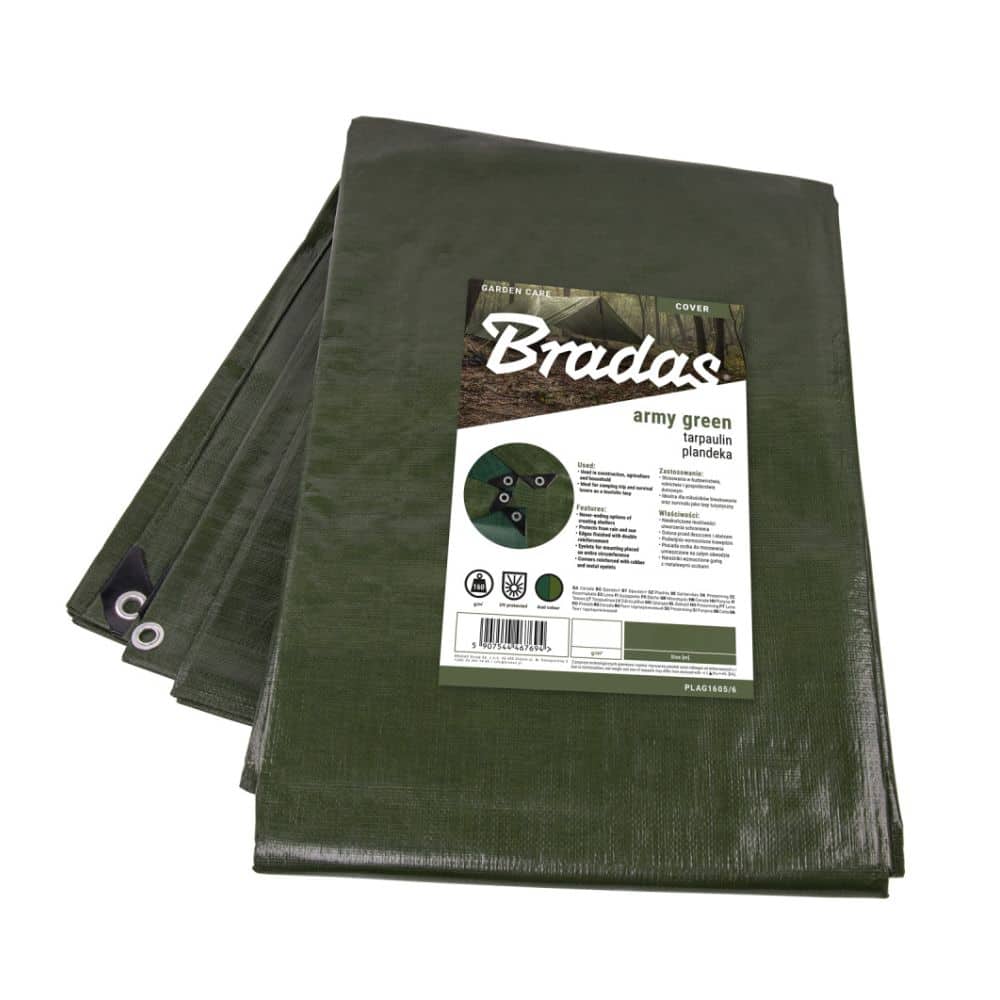 Подсилено покривало Bradas Army Green, 160 гм²,