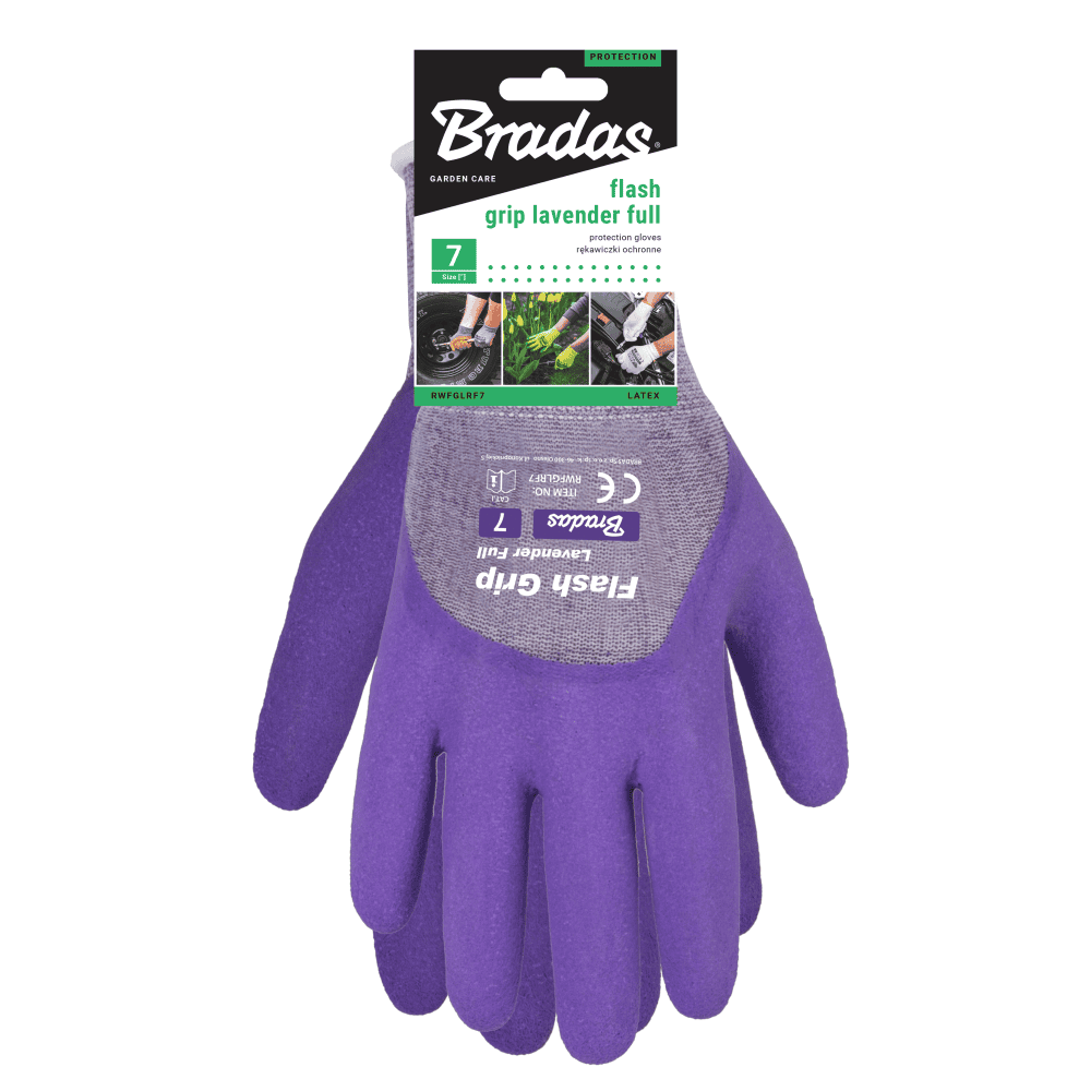 Ръкавици FLASH GRIP LAVENDER FULL латекс, размер 8 - Image 2