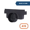 Тапа A с изход Ø50 за MAX-DRAIN BASIC 63 мм, черен пластмасов материал.